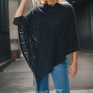 Black Lacy Poncho